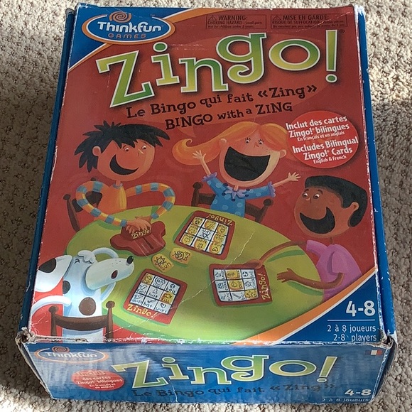 Zingo Bingo bilingual French English game age 4-8 2-8 players - Picture 1 of 2